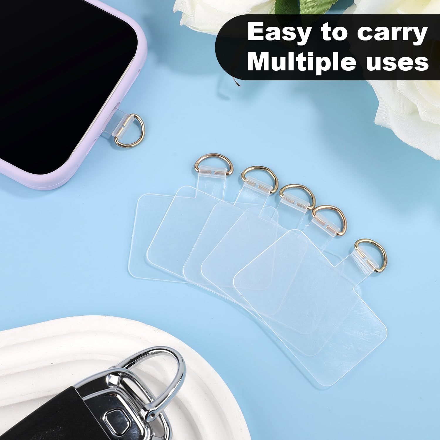 6pcs Transparent Phone Lanyard Tabs - Universal Phone Strap Connector Replacement for Most Mobile Cases | Secure Your Phone for Outdoor Activities, Travel & Work