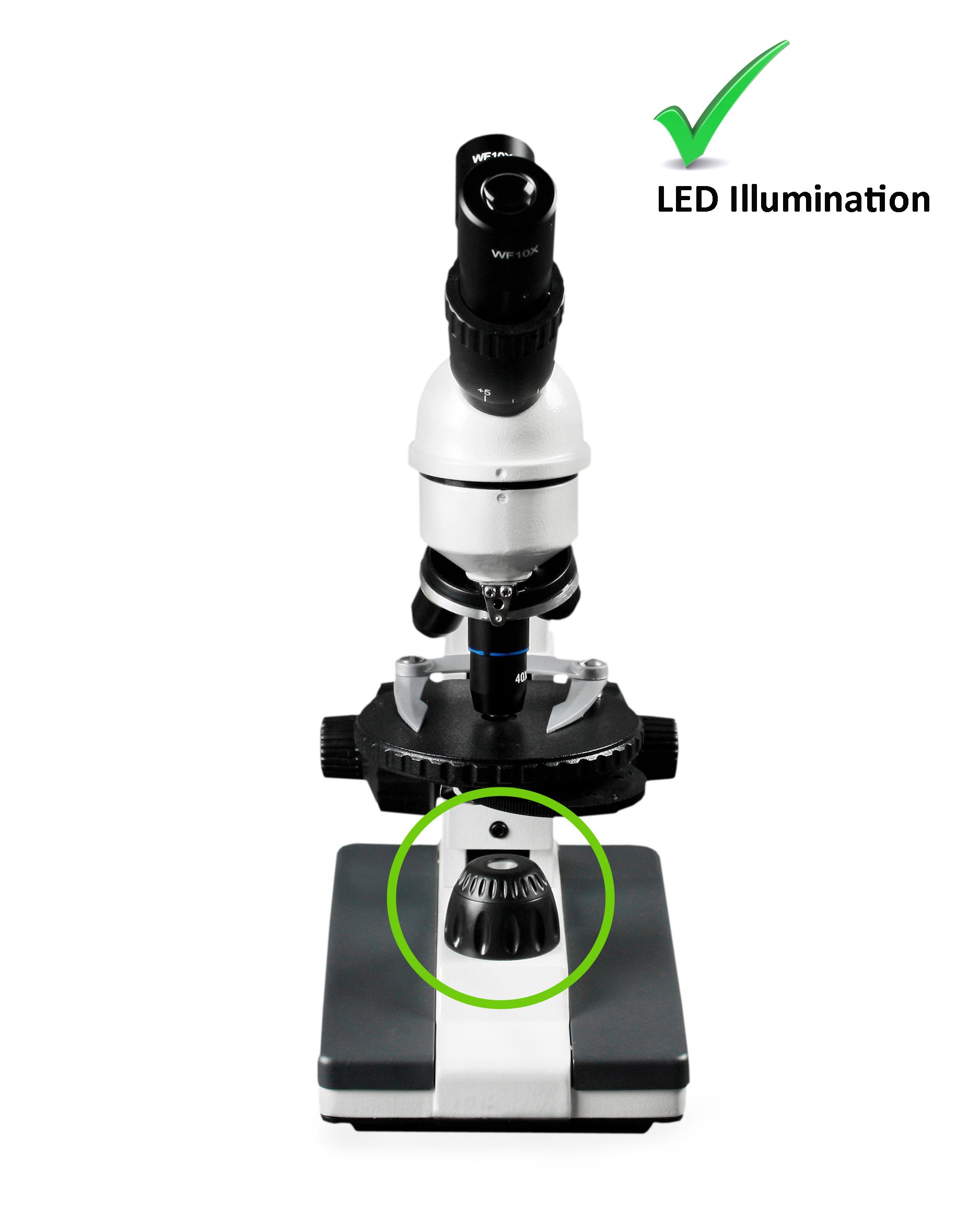 Vision Scientific VME0019-T-RC-P3 Dual View Elementary Microscope with Rechargeable Battery, Microscope Book & 50 Prepared Slides - Perfect for Kids Science Discovery, Classroom Learning & Home Education