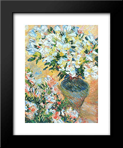 Claude Monet White Azaleas in a Pot 15x18 Framed Wall Art Print - Vintage Floral Home Decor for Living Room, Bedroom & Office
