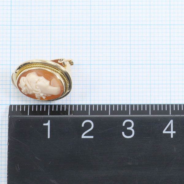 18K Yellow Gold Shell Cameo Earrings - Vintage Italian Handmade Jewelry for Women | Elegant Gift for Mother's Day, Anniversary & Special Occasions