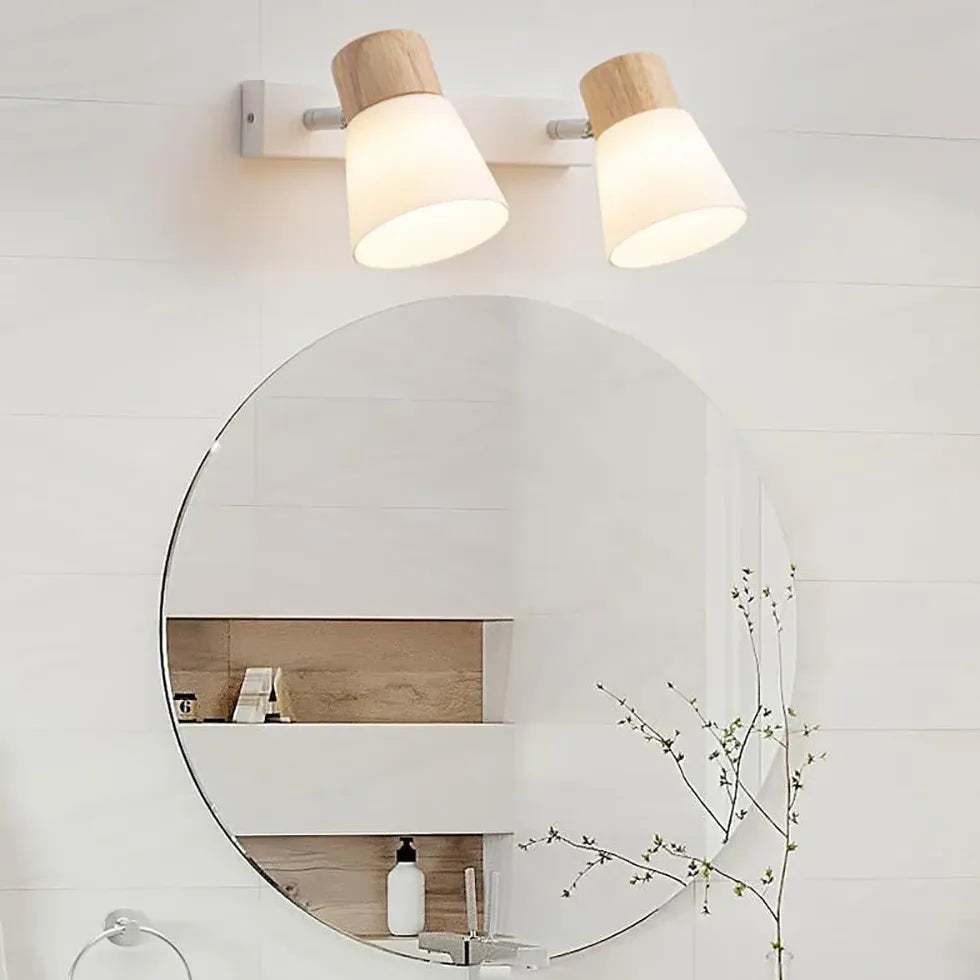 Scandinavian White Glass LED Wall Lights - Modern Minimalist Lighting for Living Room, Bedroom, and Hallway Decor
