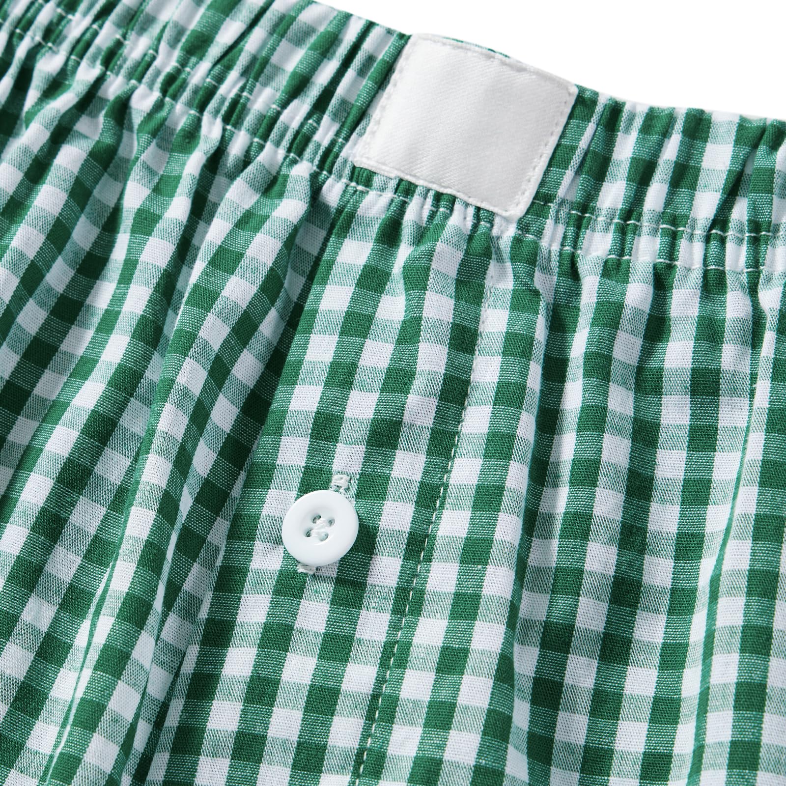 Y2K Women's Low Waist Boxer Shorts - Plaid Print Gingham Loose Fit Lounge Pajama Sleep Shorts | Comfortable Sleepwear & Casual Loungewear for Home, Vacation & Summer Nights
