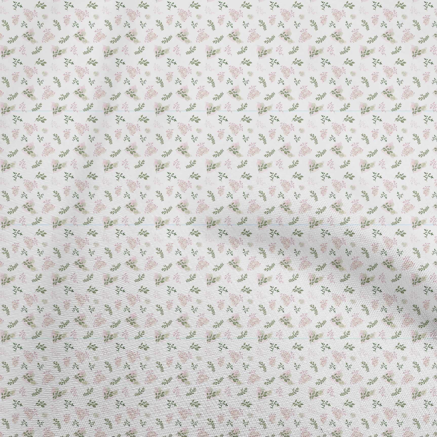 oneOone Velvet White Fabric Leaves Print - 58 Inch Wide Sewing Material by The Yard for DIY Clothing, Dresses, Curtains & Home Decor Projects