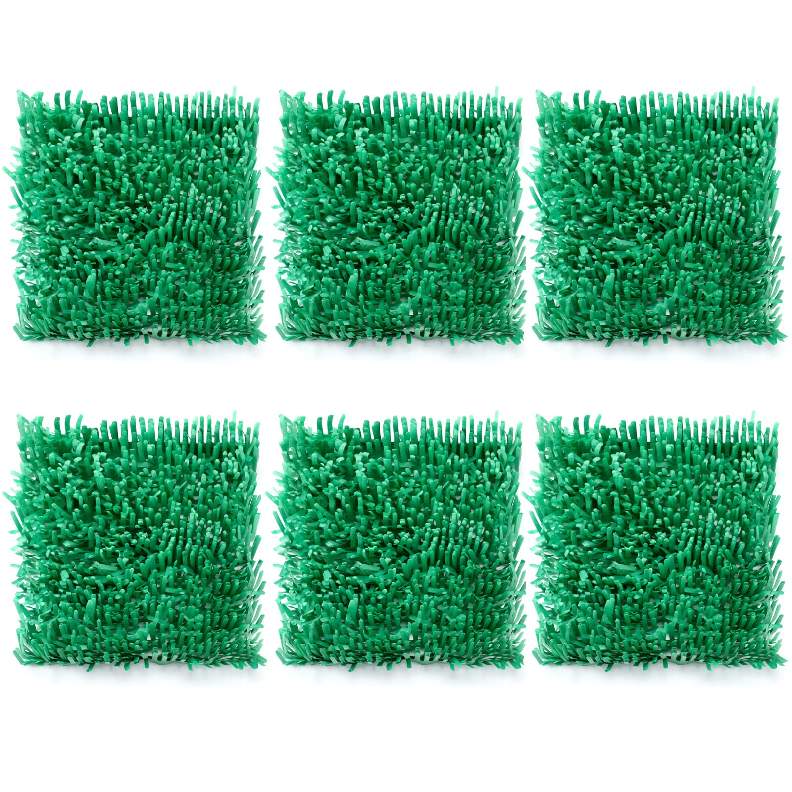 Artificial Tissue Paper Grass Mat Squares - 6 Pack for DIY Home Decor, Table Placemats, Miniature Scenery, Fairy Garden & Dollhouse Accessories - Perfect for Spring Crafts, Party Decorations and Creative Projects
