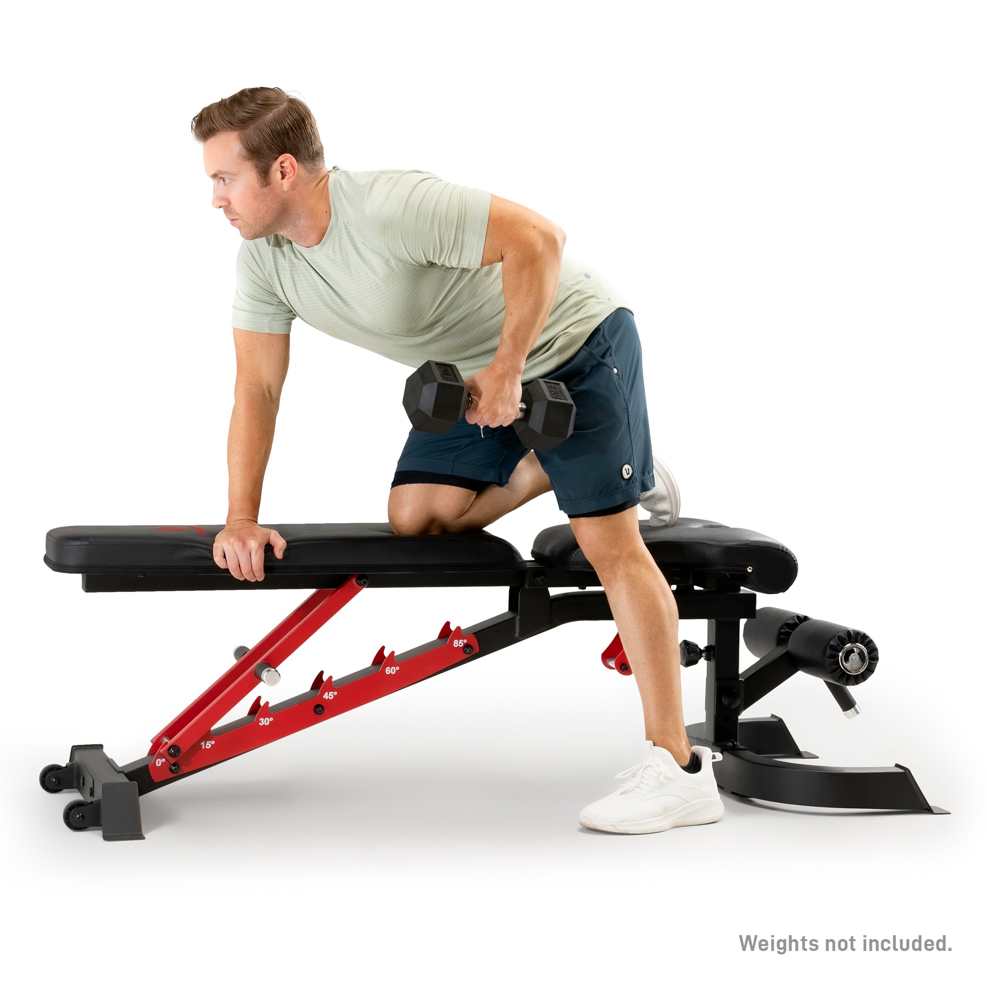 Marcy Utility Bench with Arm Curl - Adjustable Weight Bench for Home Gym Strength Training | SB 7799 | Perfect for Dumbbell Workouts, Sit-ups & Full-Body Exercises