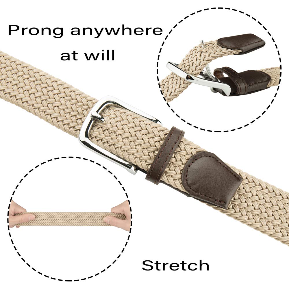 JUKMO Elastic Braided Belt for Women & Men - Adjustable Stretch Woven Belt with Gift Box - Perfect for Casual Wear, Office, Jeans & Dresses