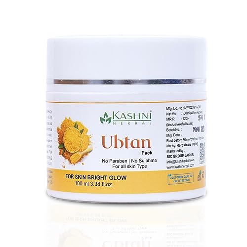 Kashni Herbal Ubtan Face Pack 100ml - Natural Insta Glow, Tan Removal & Dark Spot Reducer for Radiant Skin | Brightening Facial Mask for Daily Skincare & Evening Skin Tone