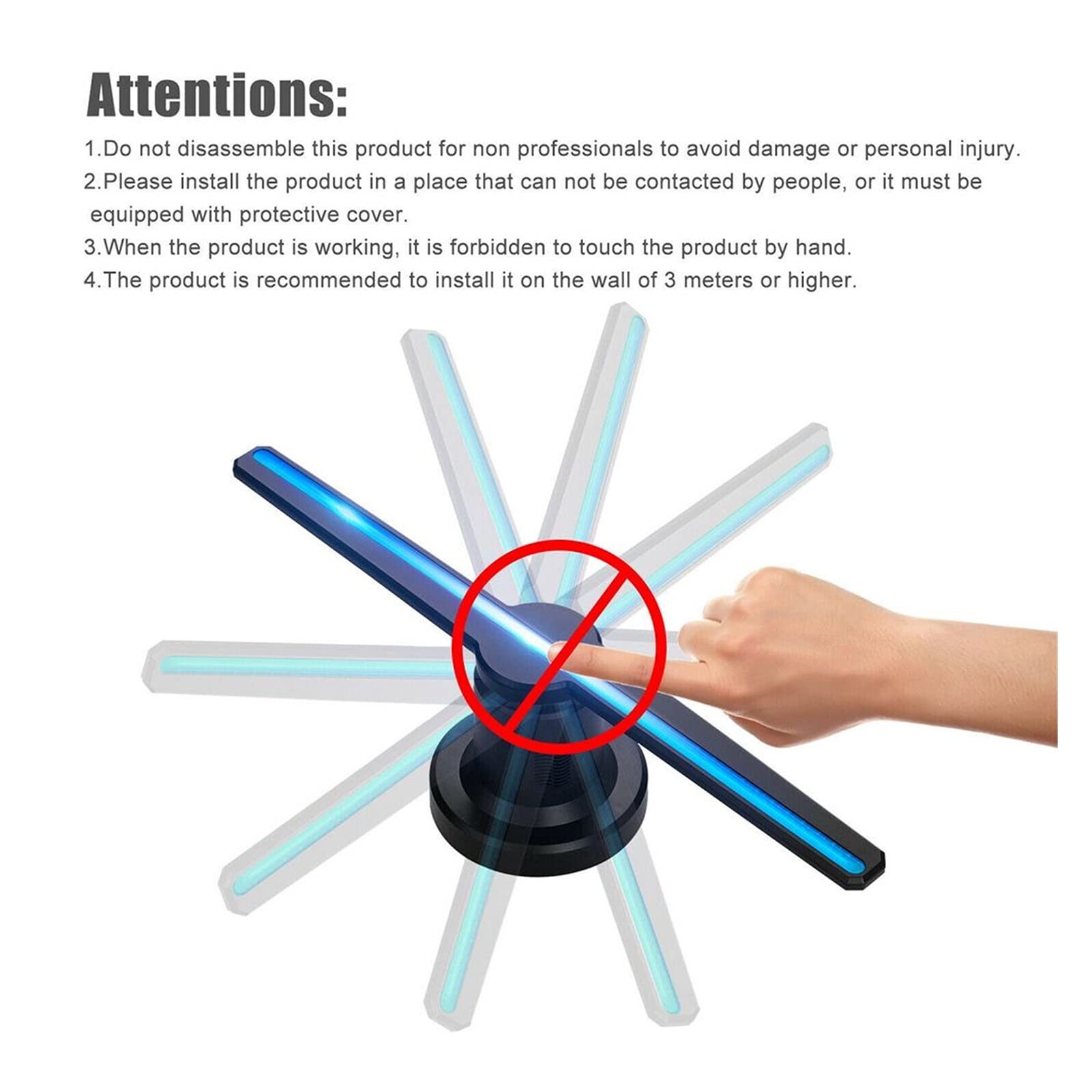 SunXTMY 3D Holographic LED Fan - Air Projection Advertising Display with Hologram Video Player | Perfect for Retail Stores, Trade Shows & Digital Signage