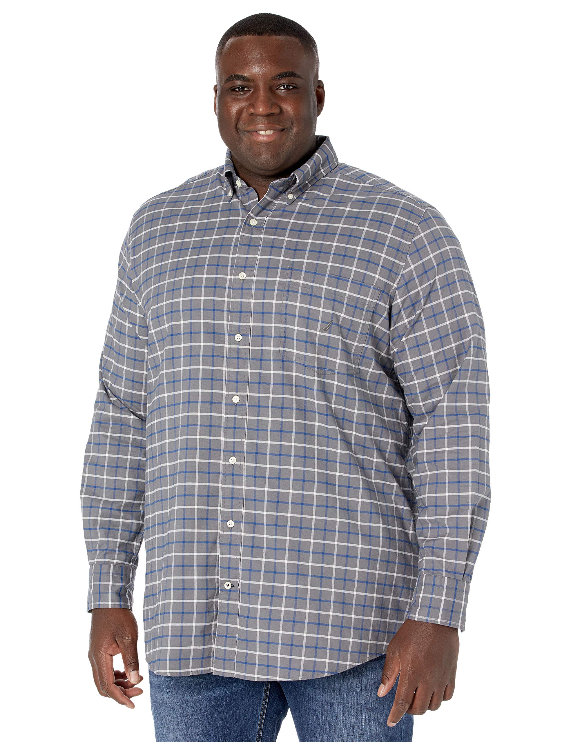 Nautica Big & Tall Men's Button Down Shirt - Comfortable Casual Dress Shirt for Work & Office Wear - Plus Size Formal Shirt for Business & Special Occasions