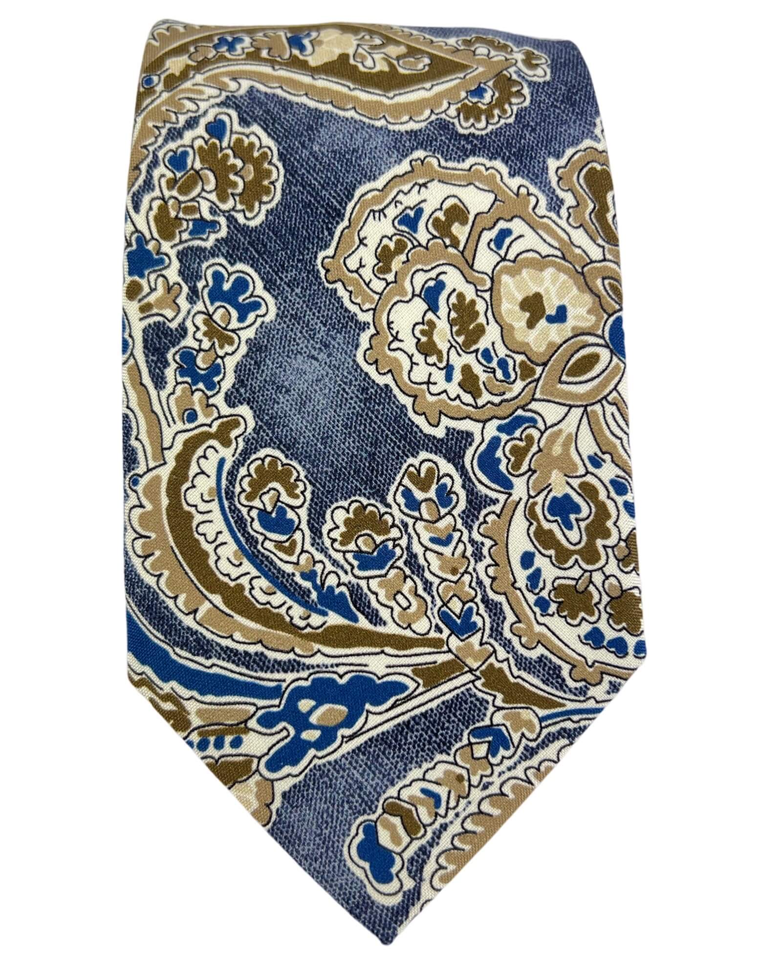 DÉCLIC Lucca Paisley Tie for Men - Navy Blue Silk Necktie - Perfect for Weddings, Business Meetings & Formal Occasions