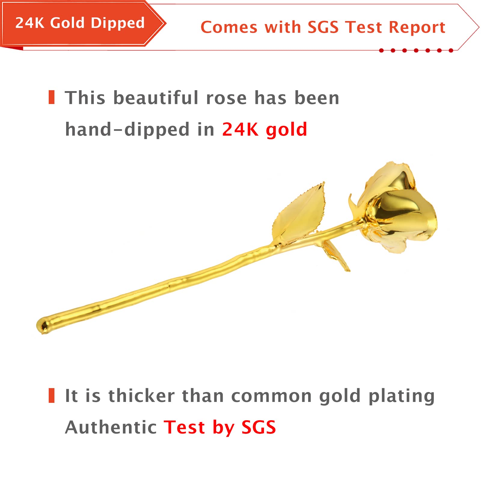 24k Gold Dipped Real Rose - Luxury Eternal Golden Rose with Stand for Anniversary, Valentine's Day, Mother's Day & Birthday Gifts | Romantic Home Decor & Wedding Centerpiece