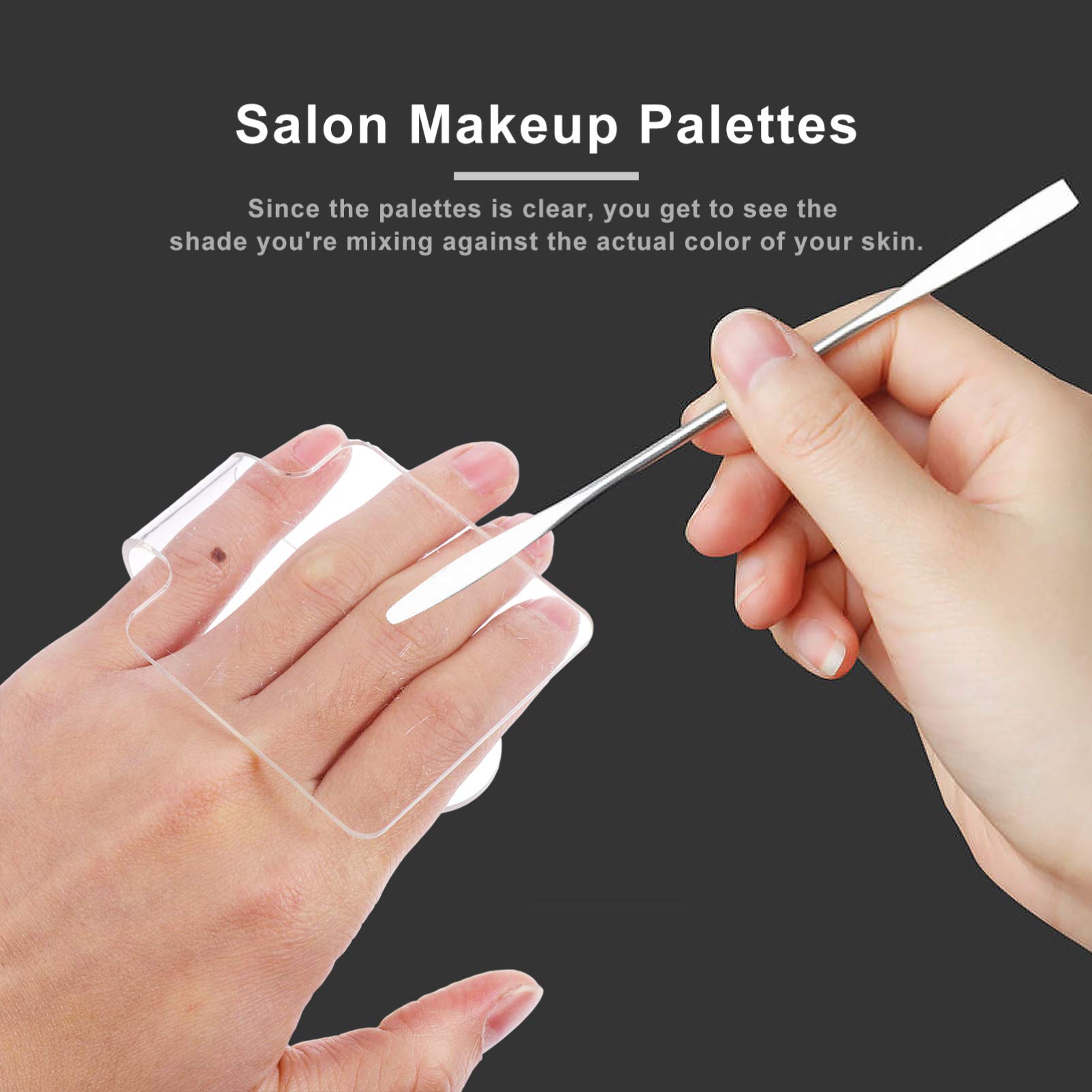 FRCOLOR 2-Piece Clear Makeup Mixing Palette - Professional Foundation Blending Plate for Makeup Artists & DIY Cosmetics - Perfect for Liquid Foundation, Cream Blush & Eyeshadow Mixing