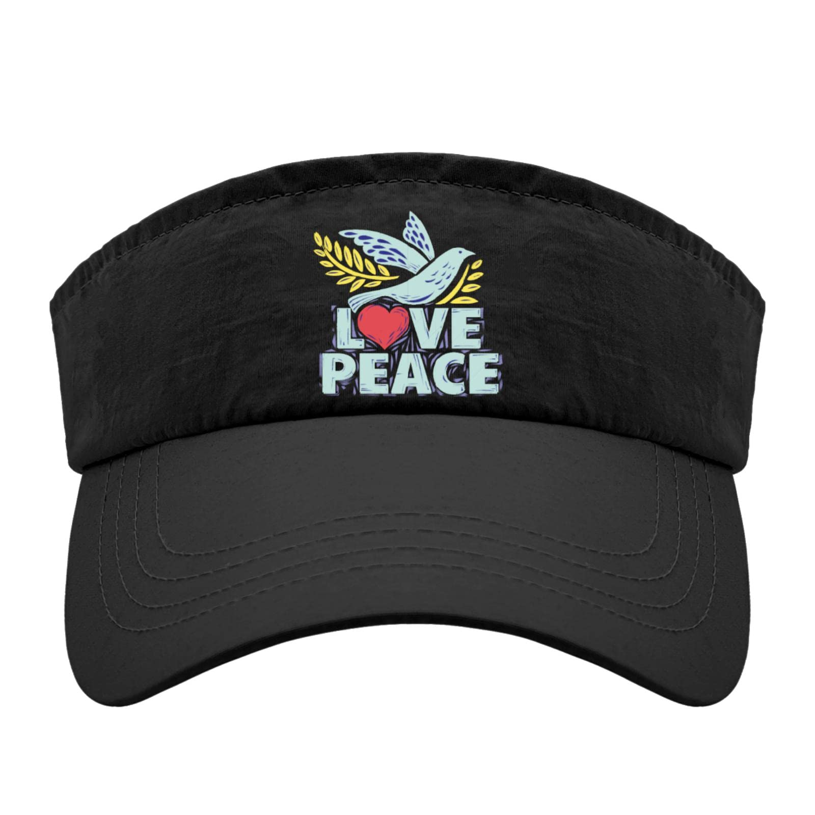 Women's Love Peace Visor Hat - Lightweight Golf & Baseball Cap for Adults | Perfect for Outdoor Sports, Running, and Summer Sun Protection