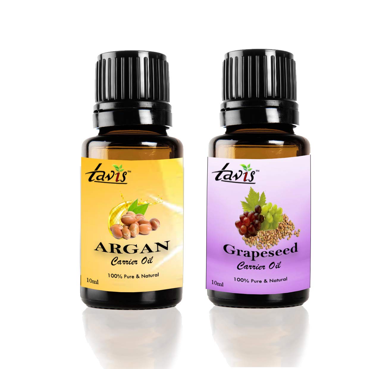 Pure Moroccan Argan Oil & Organic Grapeseed Oil for Hair & Skin - Natural Moisturizer for Dry Hair, Face Care & Body Massage | Perfect for DIY Beauty Treatments & Aromatherapy