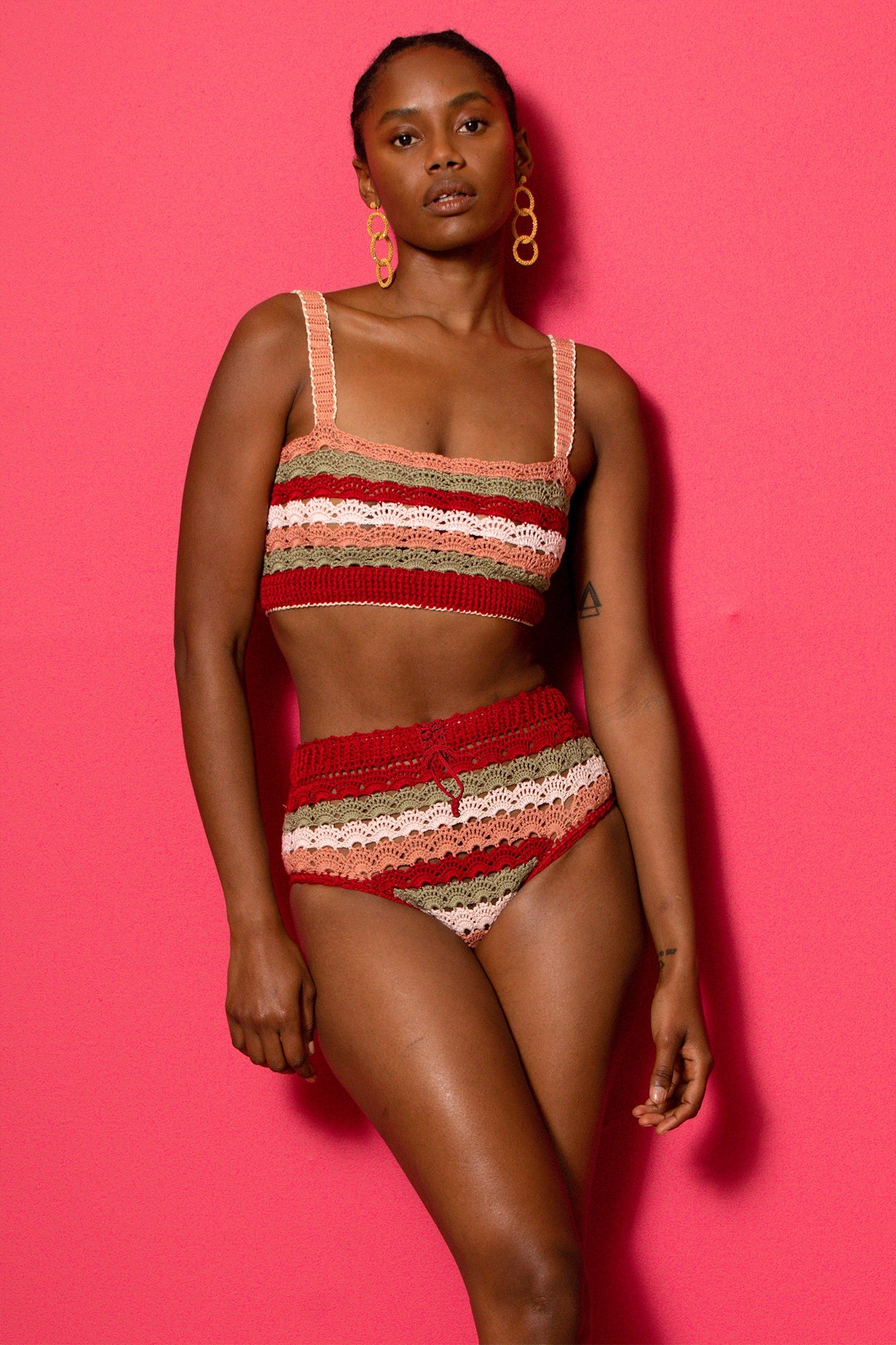 Crochet Bikini Bottom for Women - Handmade Cotton Swimwear - High Waisted Beach Bikini Panties - Perfect for Summer Vacation, Pool Party & Tropical Getaway