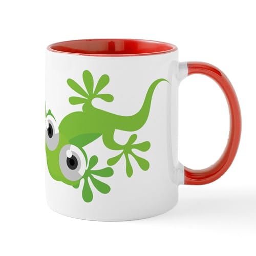 White/Red Inside - Cartoon Gecko Mug