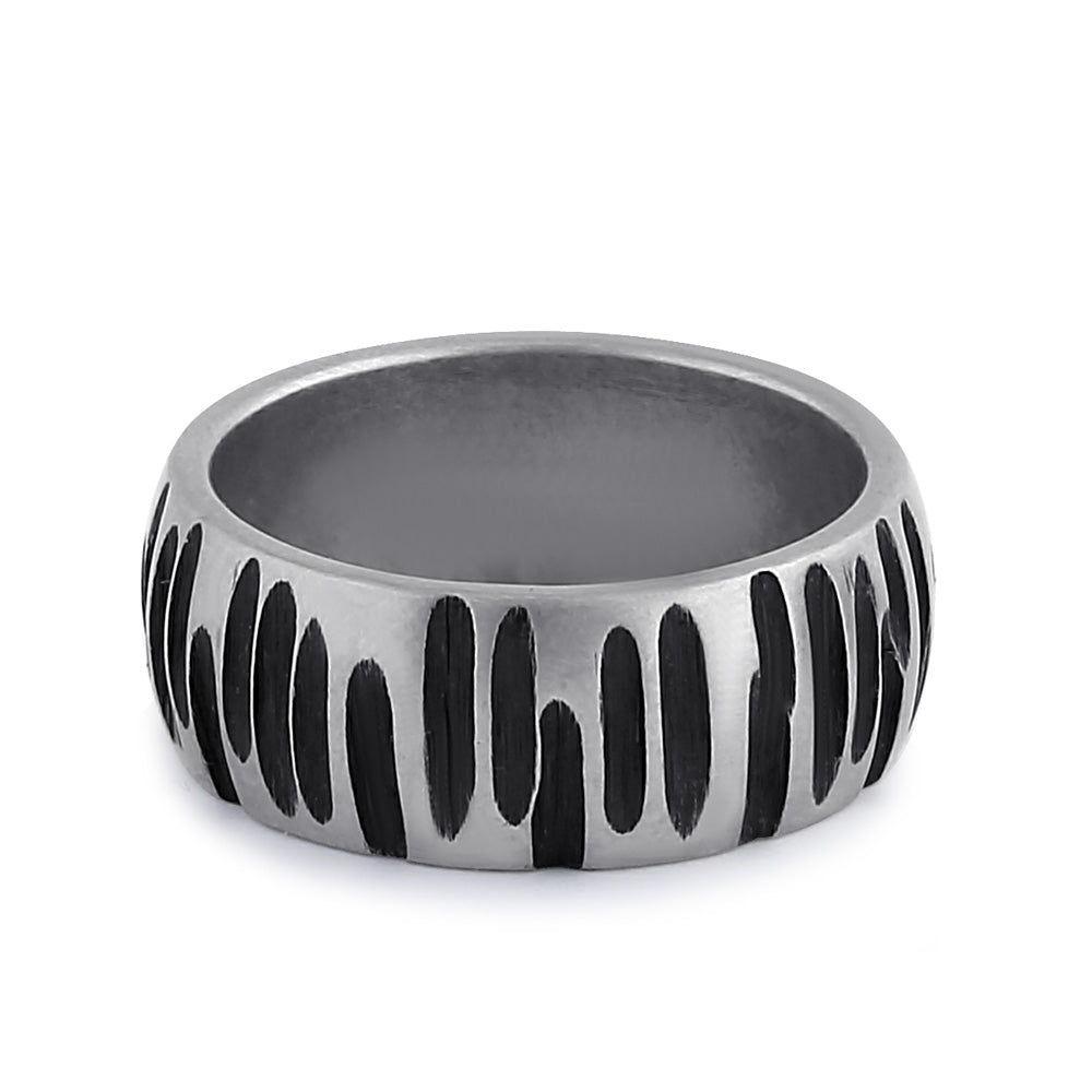 Stainless Steel Dented Pattern Wedding Band Ring for Men & Women - Perfect for Engagement, Anniversary, and Everyday Wear