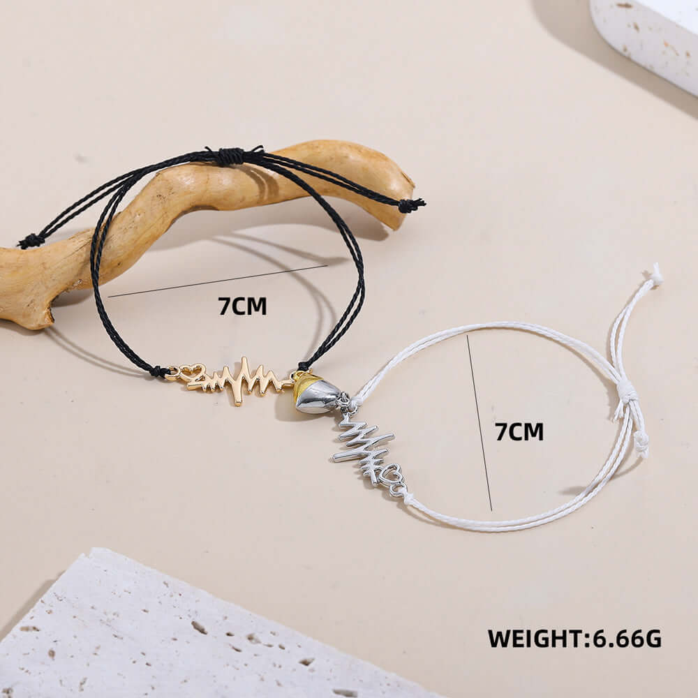 Magnetic Heartbeat Matching Bracelet SL0091 - Couple's Love Bracelet with Heartbeat Sync Technology for Romantic Gifts & Anniversaries | Perfect for Date Nights & Long Distance Relationships