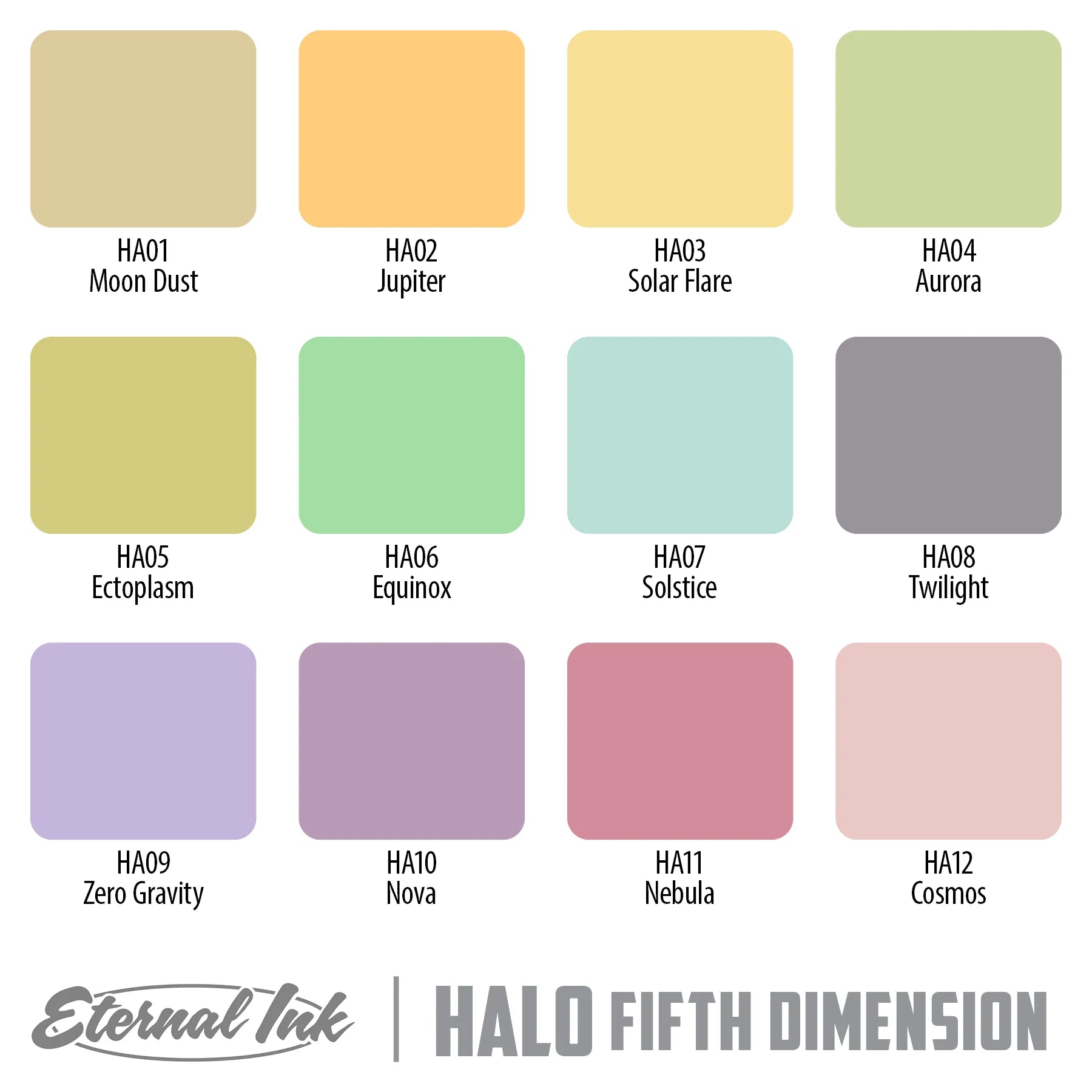Eternal Tattoo Ink Halo Fifth Dimension Set - Professional Tattoo Ink Kit for Artists | Perfect for Realism, Color Blending & Fine Line Work