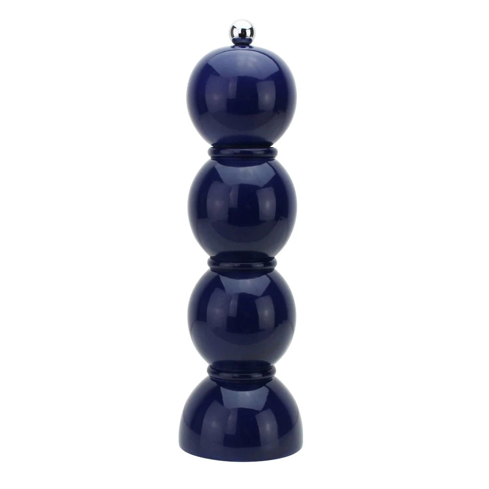 Premium Navy Blue Bobbin Salt and Pepper Grinder Set - Adjustable Coarseness, Ceramic Mechanism - Perfect for Kitchen, Dining Table & Outdoor Picnics