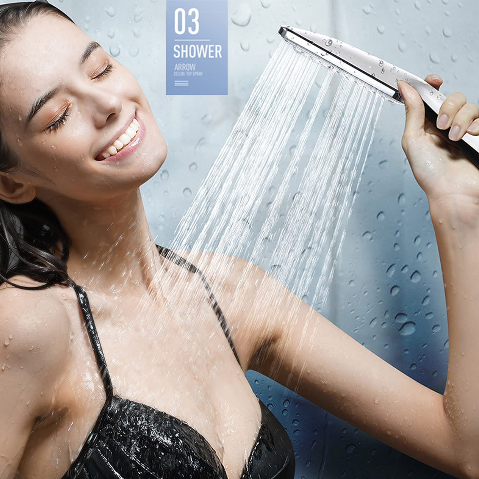 Premium 3-Mode High Pressure Shower Head Set - 2 in 1 Handheld & Rainfall Shower System with Wall Mounted Faucet Trim for Spa-Like Bathroom Experience | Perfect for Master Bath, Guest Bath & Luxury Home Renovation