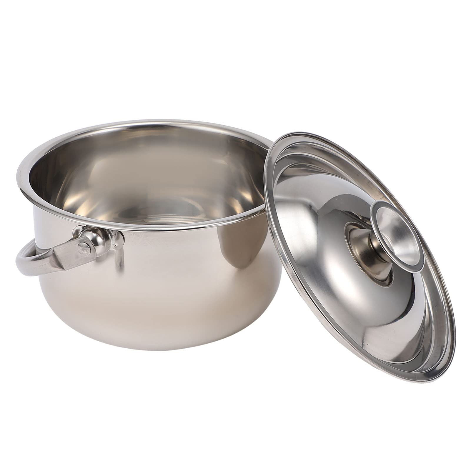 Stainless Steel Covered Stock Pot with Lid - 5QT Soup Pot, Steamer & Pasta Cooking Pot for Hot Pot, Stews, Soups & Milk Warming - Ideal for Home Kitchen & Restaurant Use