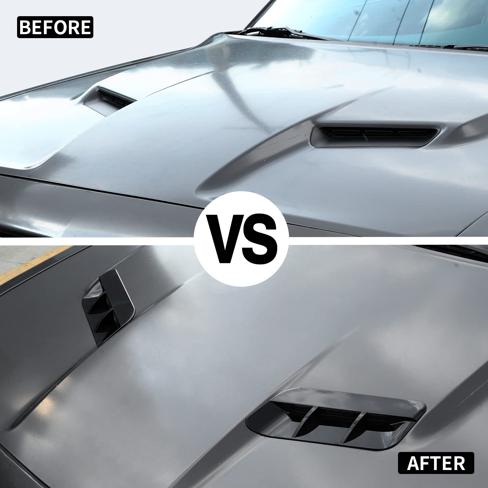 2015-2022 Dodge Challenger Hood Air Conditioner Vent Trim - ABS Black 2pcs Replacement Accessories for Improved Cooling & Style | Perfect for Summer Driving & Car Shows