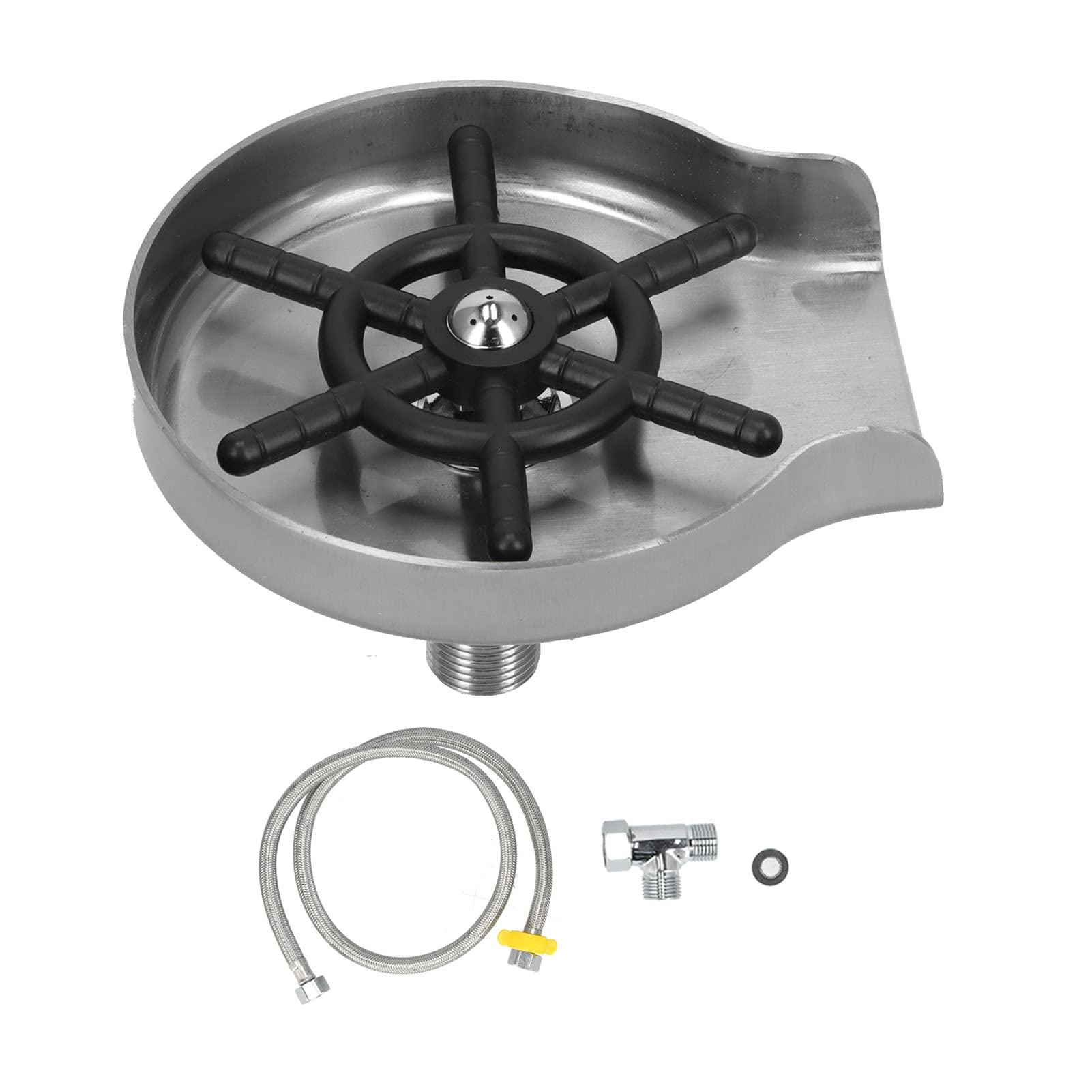 Stainless Steel Sink Cup Washer - High Pressure Automatic Glass Rinser for Kitchen, Coffee Shop & Bar | TeamSky Sink Glass Cleaner for Efficient Dishwashing & Glassware Cleaning