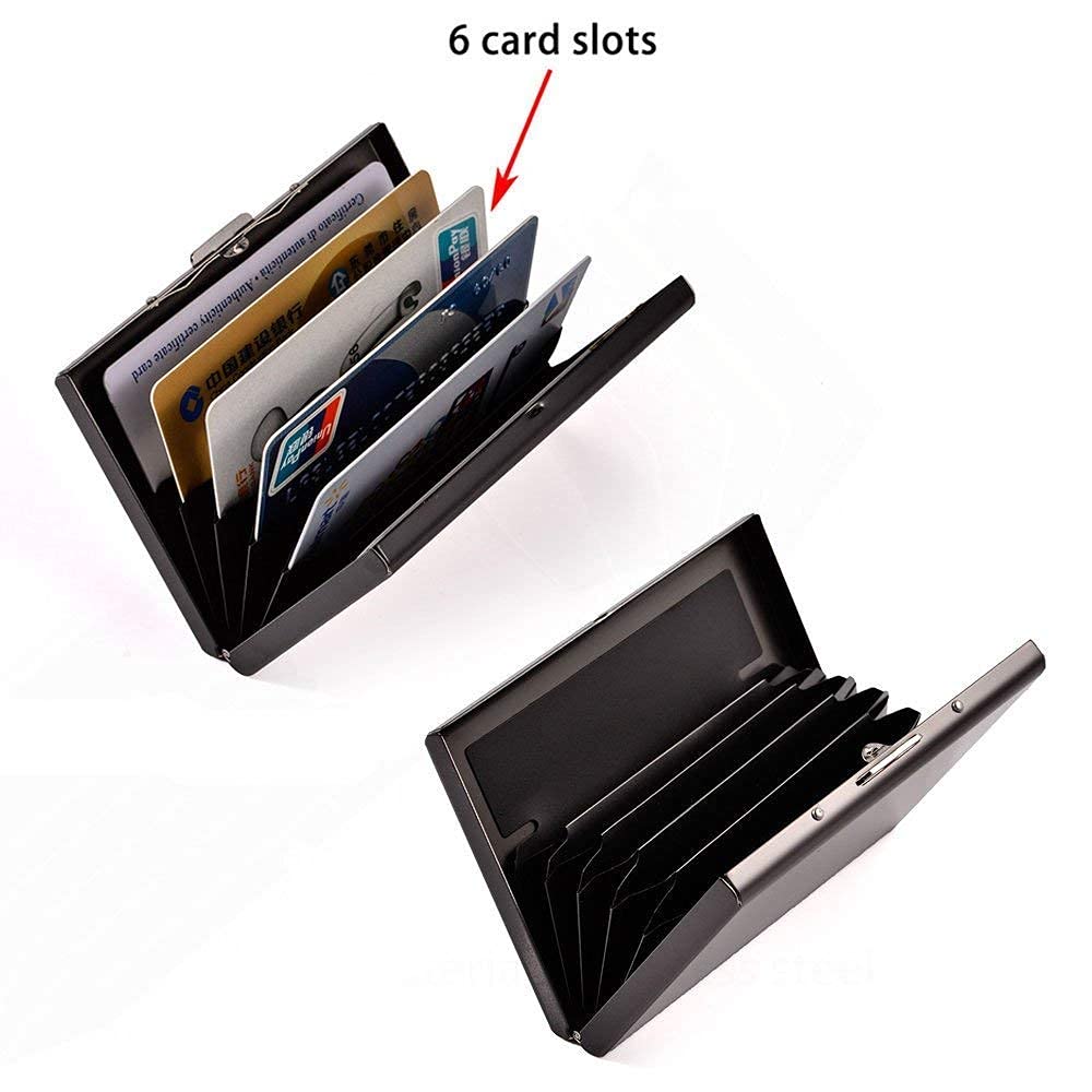 EASTNIGHTS RFID Blocking Metal Credit Card Holder (2-Pack) - Slim Business Card Case for Men & Women - Perfect for Travel, Work & Everyday Use