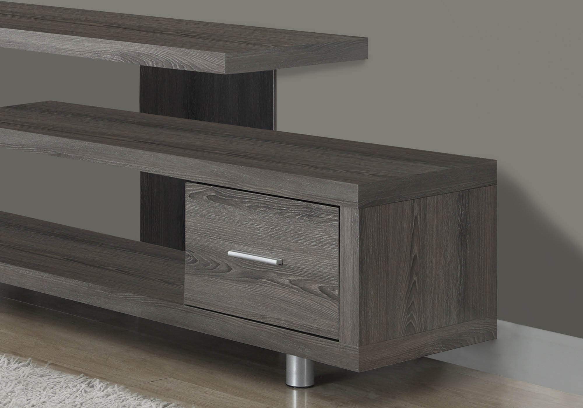 Offex Contemporary 60 Inch TV Stand with Storage Drawer - Dark Taupe Modern Entertainment Center for Living Room, Bedroom & Home Theater
