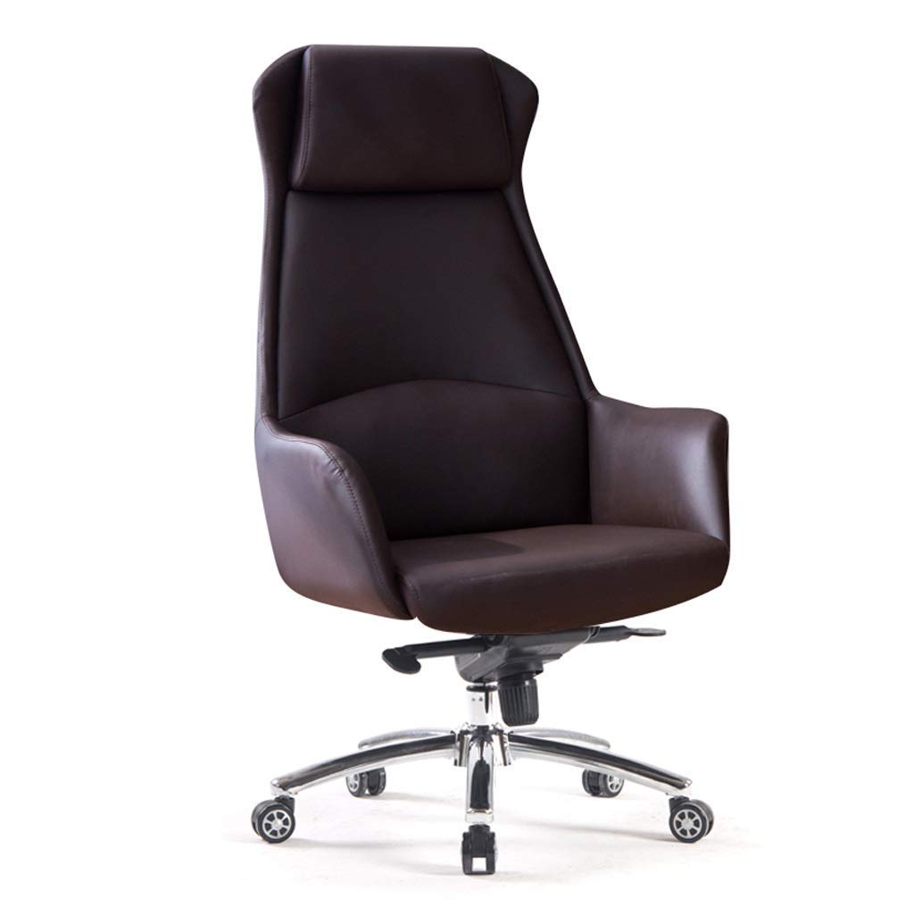 Premium FMOGE Ergonomic Office Desk Chair - High Back Leather Executive Swivel Chair with Lumbar Support for Home & Office Workspace - Comfortable Computer Chair for Long Hours (Blue, Small Size) - Ideal for Remote Work, Gaming & Study Sessions