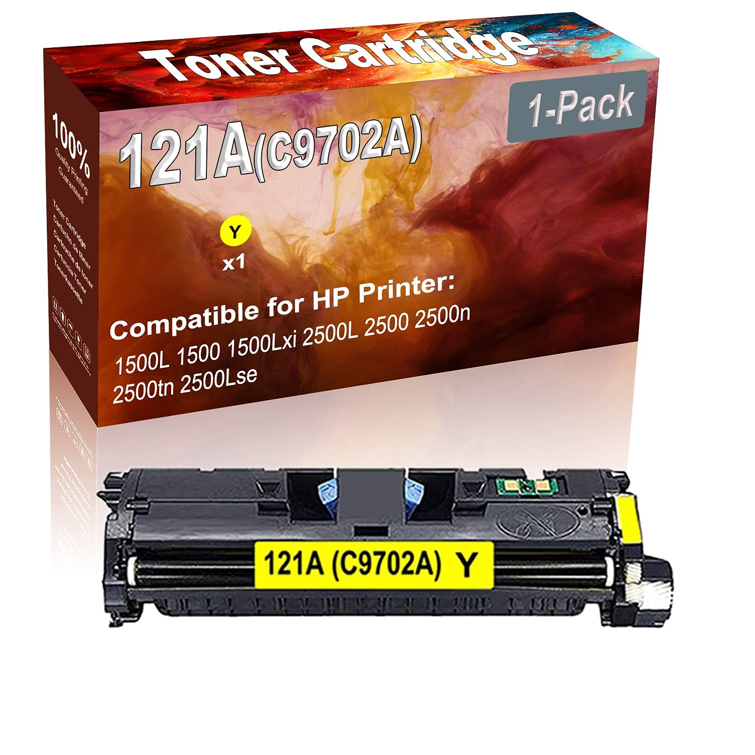 High-Capacity 1500L/1500/1500Lxi Compatible Laser Toner Cartridge (1-Pack, Yellow) - Replacement for HP 121A (C9702A) Printer | Perfect for Office Printing & High-Volume Document Needs