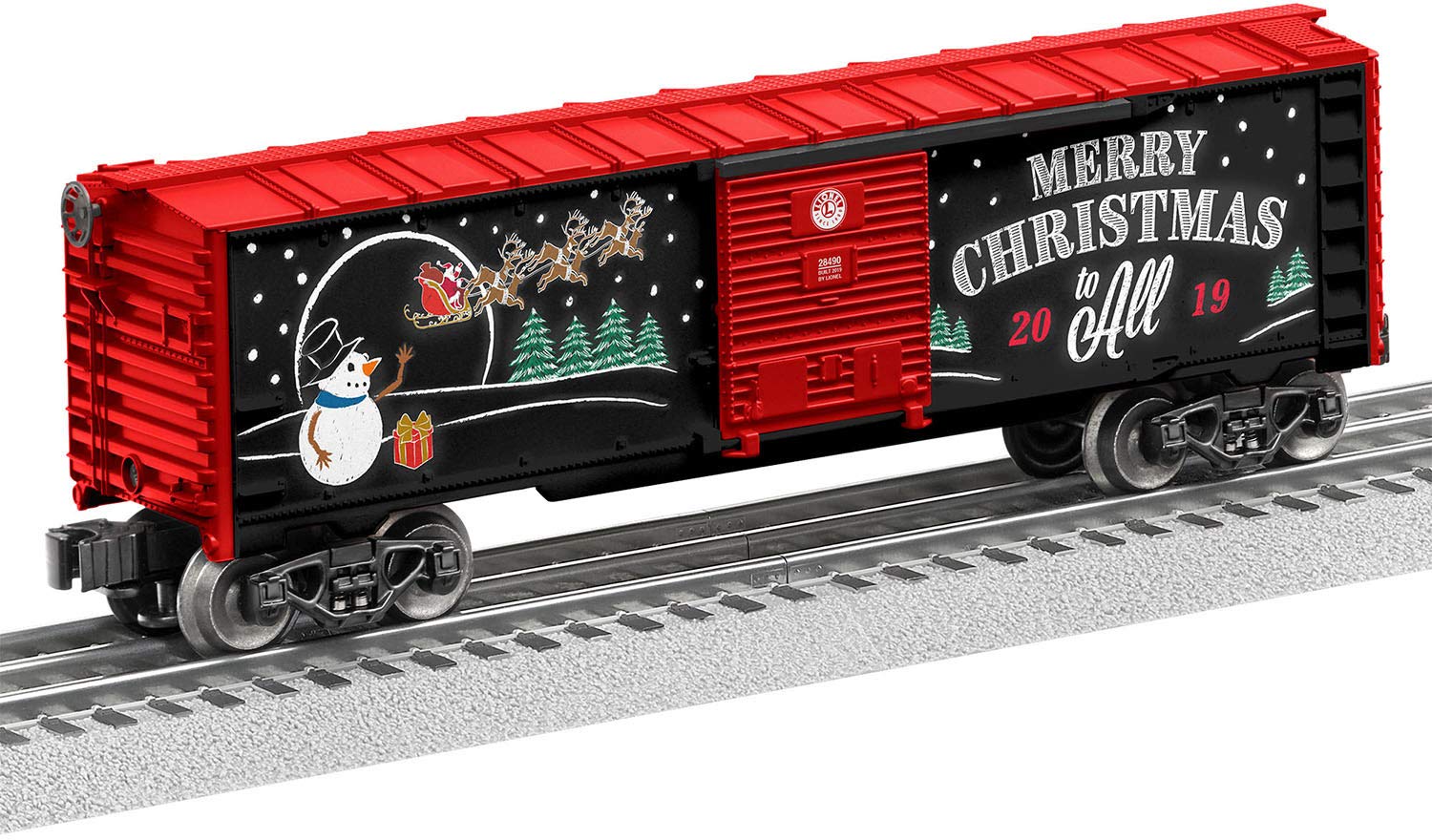 Lionel 2019 Christmas Electric O Gauge Model Train Cars - Vintage Boxcar for Collectors & Holiday Displays - Perfect for Christmas Decorations & Train Enthusiasts