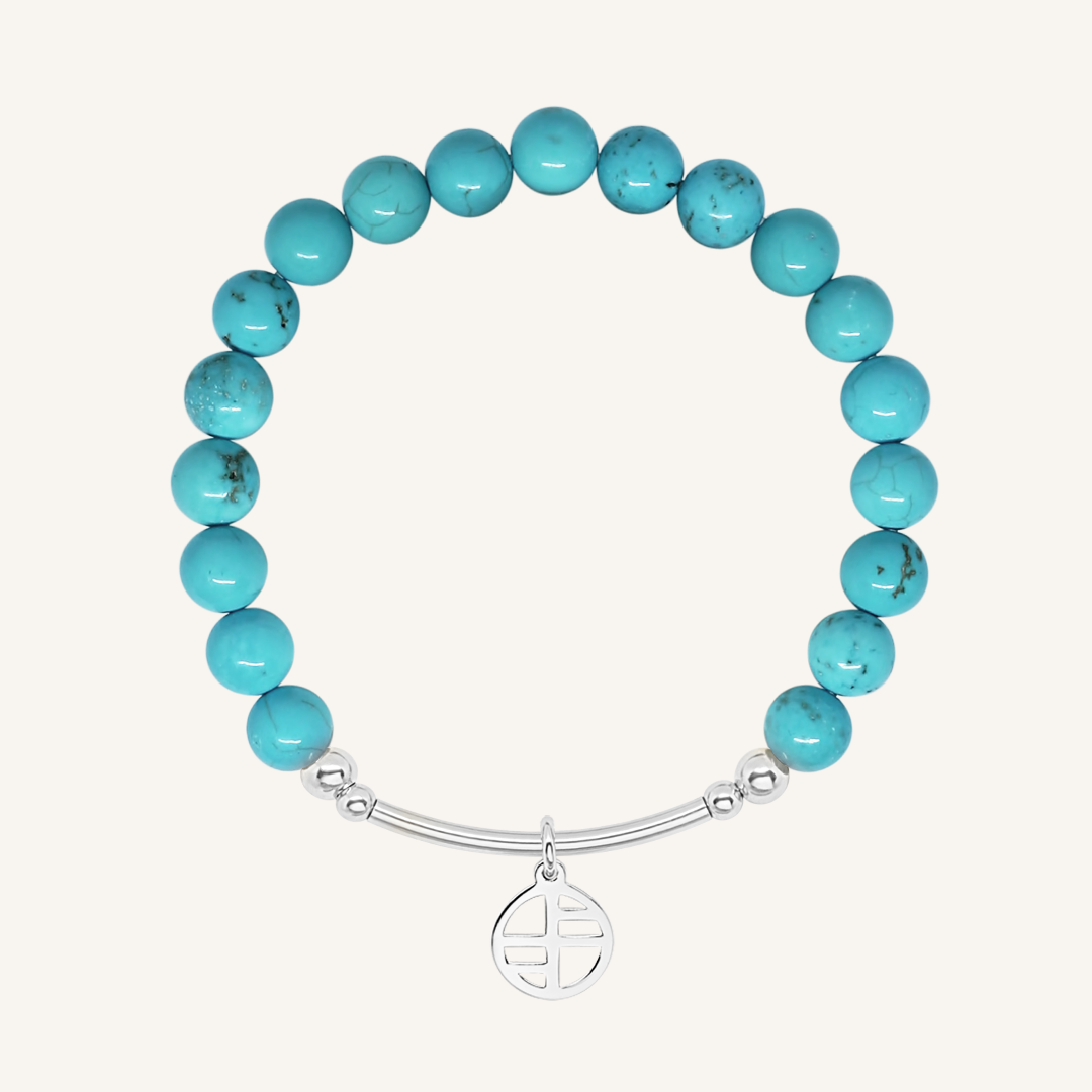 Turquoise Charm Bracelet - Natural Stone of Protection Jewelry for Women | Spiritual Healing, Good Luck & Positive Energy | Perfect for Meditation, Yoga & Everyday Wear