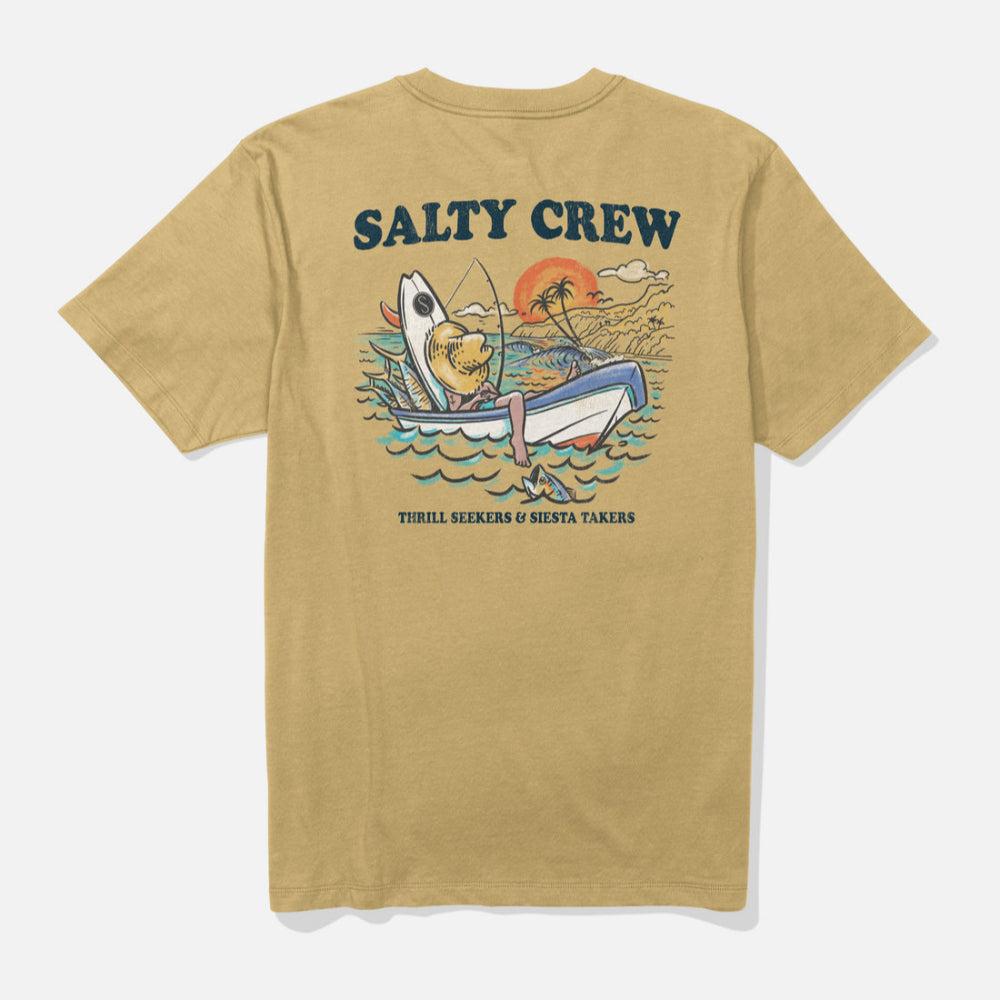 Salty Crew Down Time T-Shirt - Comfortable Casual Men's & Women's Tee for Beach, Surfing, and Relaxation