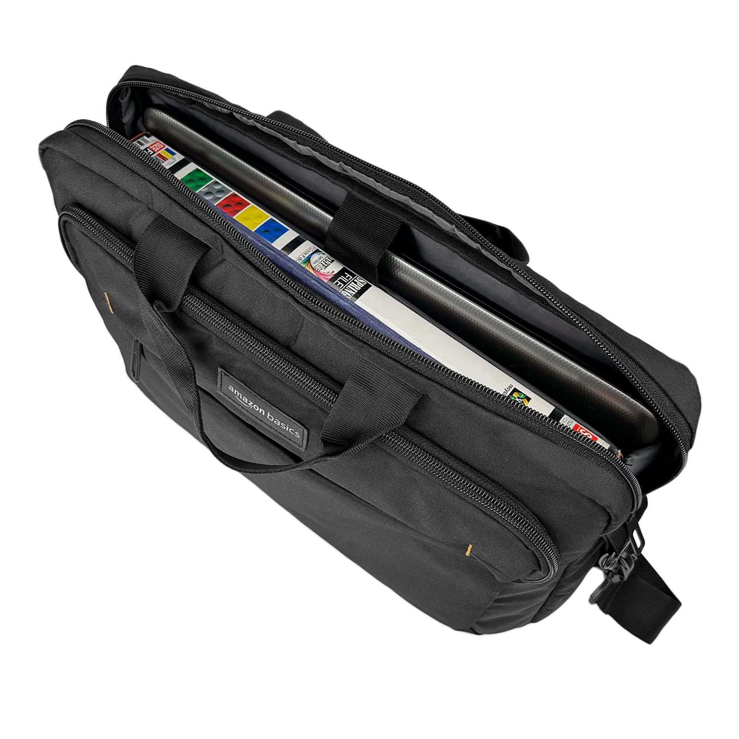Amazon Basics 15.6-Inch Laptop & Tablet Bag with Padded Compartment - Black | Slim Protective Sleeve for MacBook, iPad, Chromebook - Perfect for Work, School & Travel  Amazon Basics Wireless Mouse with Nano Receiver - Ergonomic USB Computer Mouse for PC, Laptop, Mac - Black | Smooth Scrolling & Silent Click for Office, Home & Gaming Use