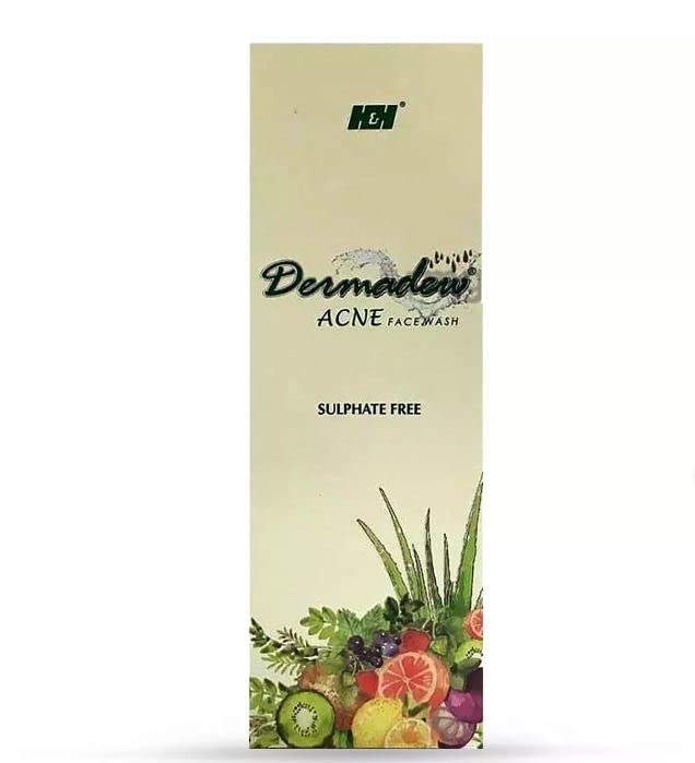 Dermadew 100ml Acne Face Wash for Oily & Sensitive Skin - Gentle Cleanser with Salicylic Acid - Perfect for Daily Skincare Routine & Teen Acne Treatment