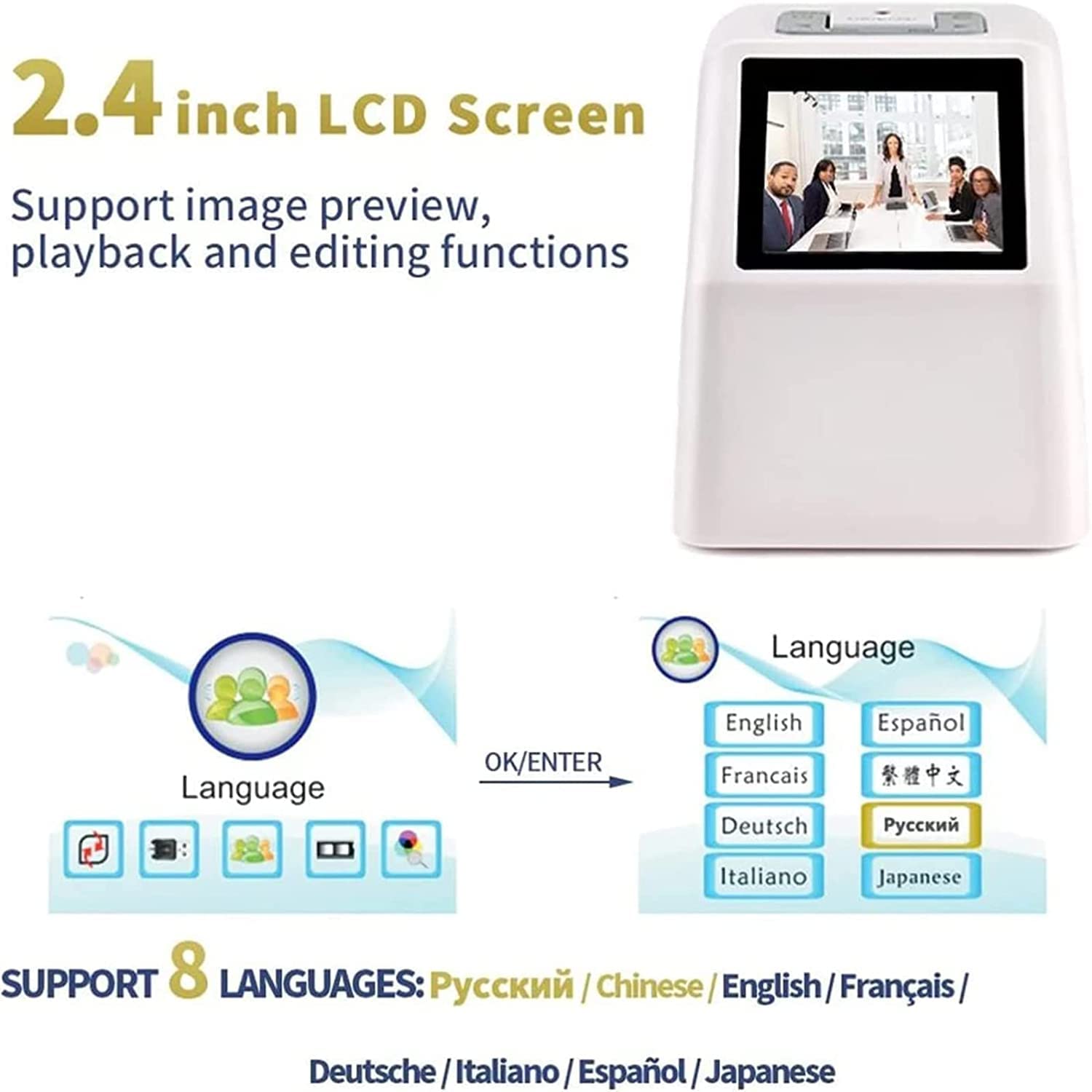 Digital Film Slide Scanner with 2.4