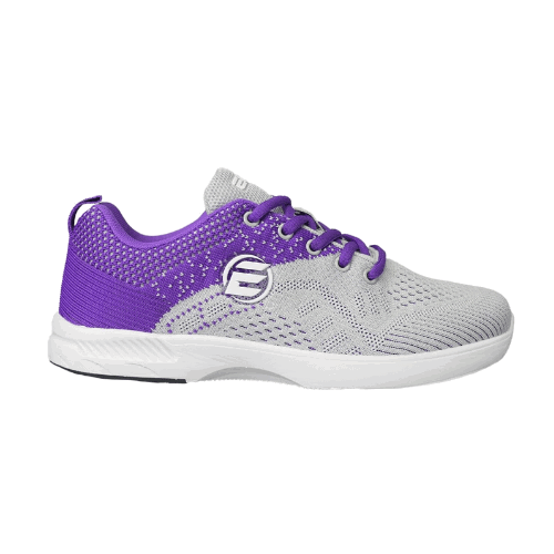 ELITE Women's Comfortable Lace-Up Bowling Shoes - Grey/Violet - Perfect for League Play, Casual Bowling & Tournaments
