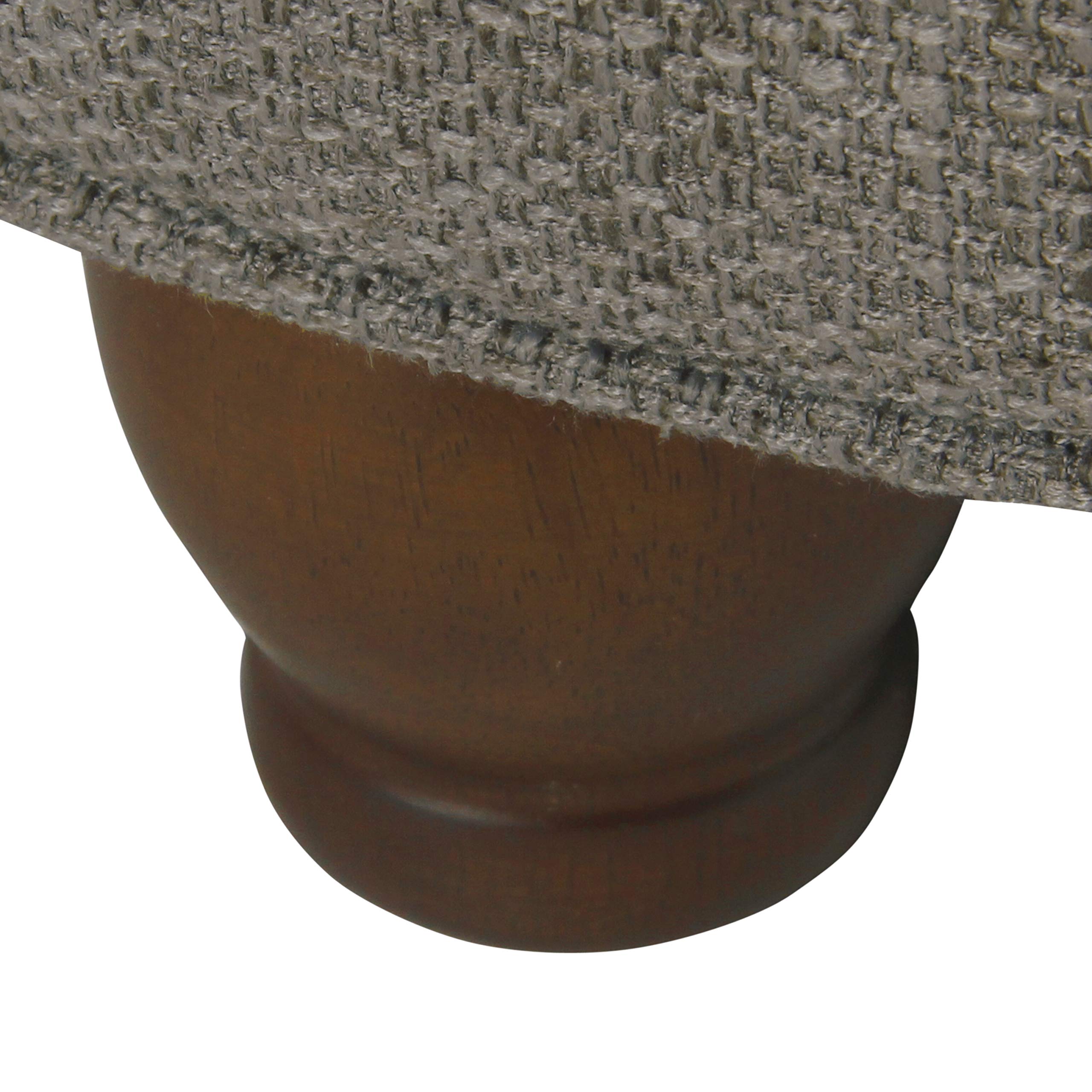 Homepop Button Tufted Woven Round Storage Ottoman - Dark Gray Storage Footrest for Living Room & Bedroom | Perfect for Small Space Organization & Extra Seating