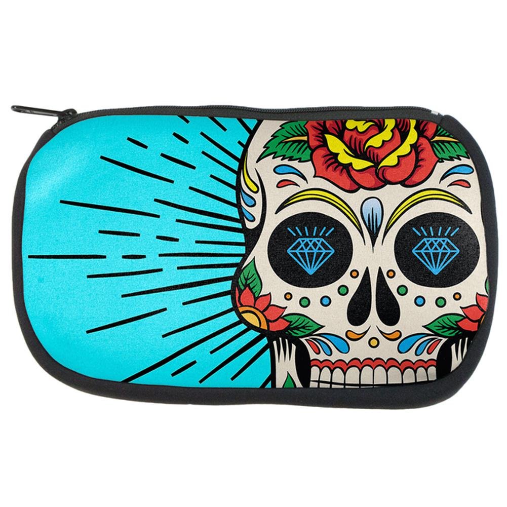 Sugar Skull Makeup Bag - Waterproof Cosmetic Pouch for Travel & Storage | Dia de Los Muertos Themed Makeup Organizer | Perfect for Halloween, Cosplay & Festival Makeup Essentials
