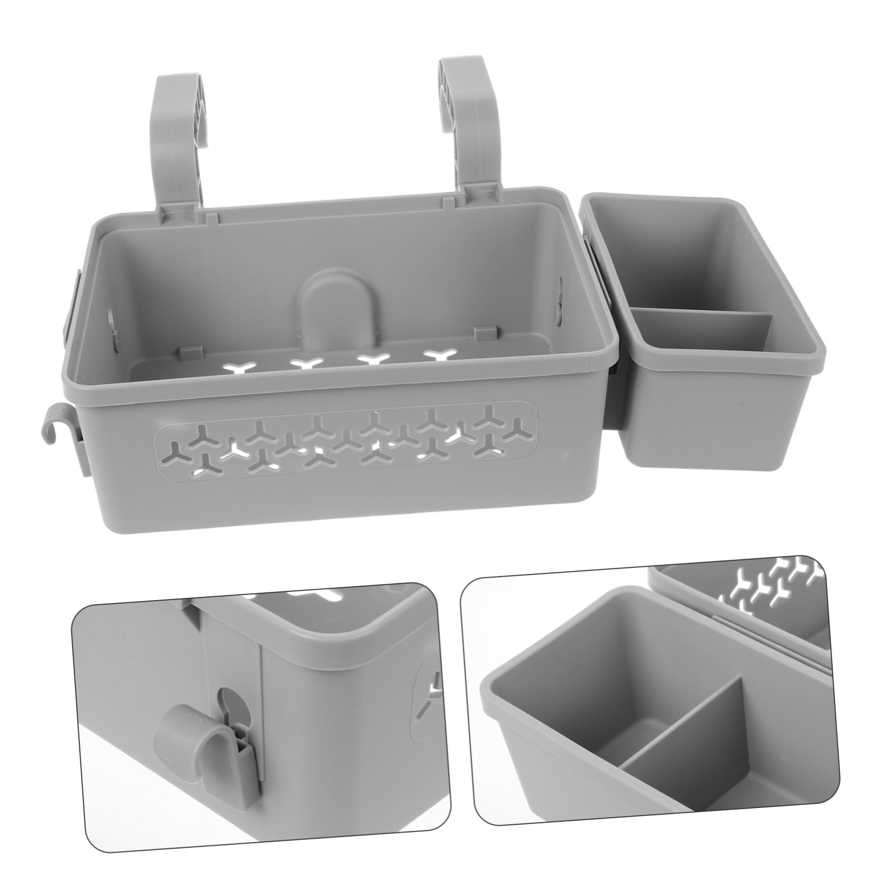 SUPVOX Poolside Towel Holder & Cup Organizer - Durable Plastic Storage Bin for Hanging Towels, Drinks, and Essentials - Perfect for Swimming Pools, Beaches, and Outdoor Relaxation
