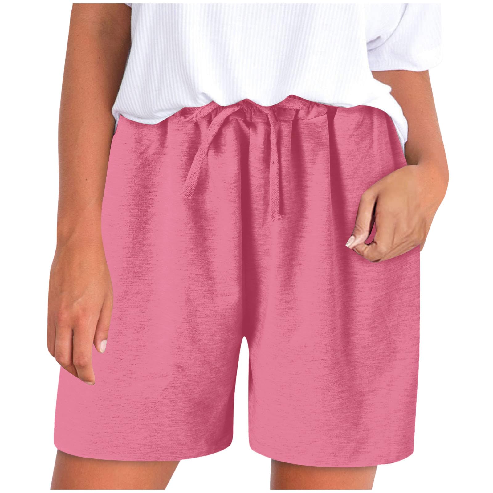 DASAYO Women's High Waist Elastic Shorts - Summer Beach & Casual Wear