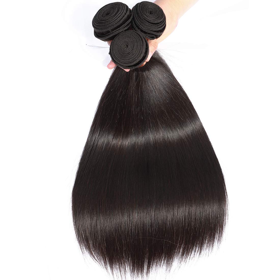 100% Unprocessed Peruvian Virgin Straight Hair Extensions - 3 Bundles Wefts (20