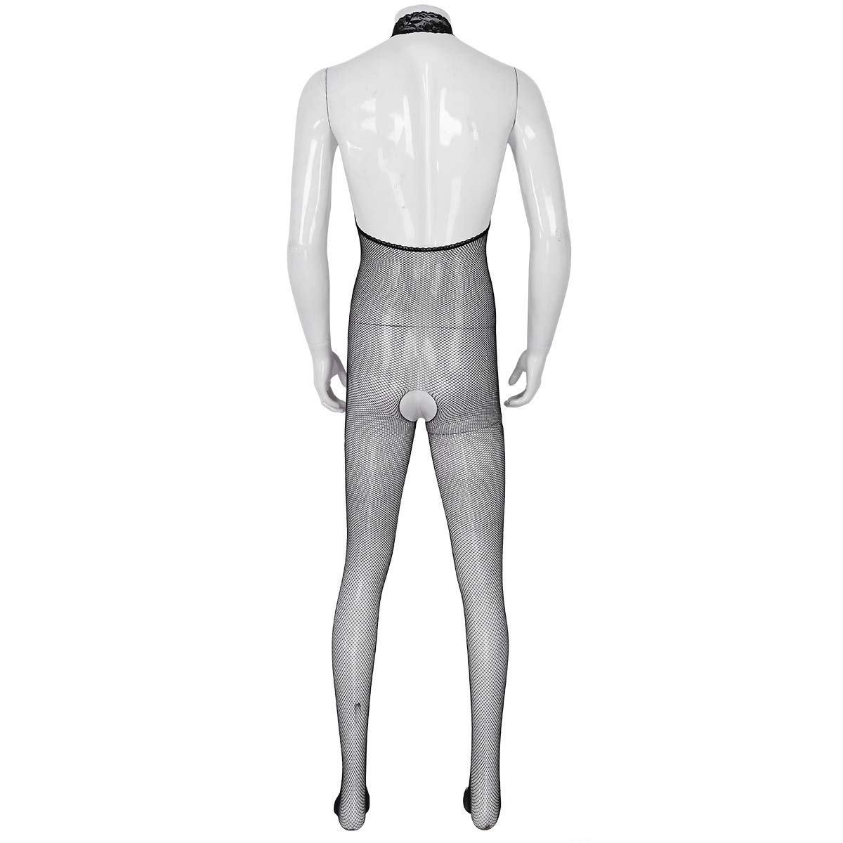 Men's Hollow Out Fishnet Pantyhose Tights - Open Files Bodysuit Stockings Costume for Cosplay, Halloween & Dance Performances