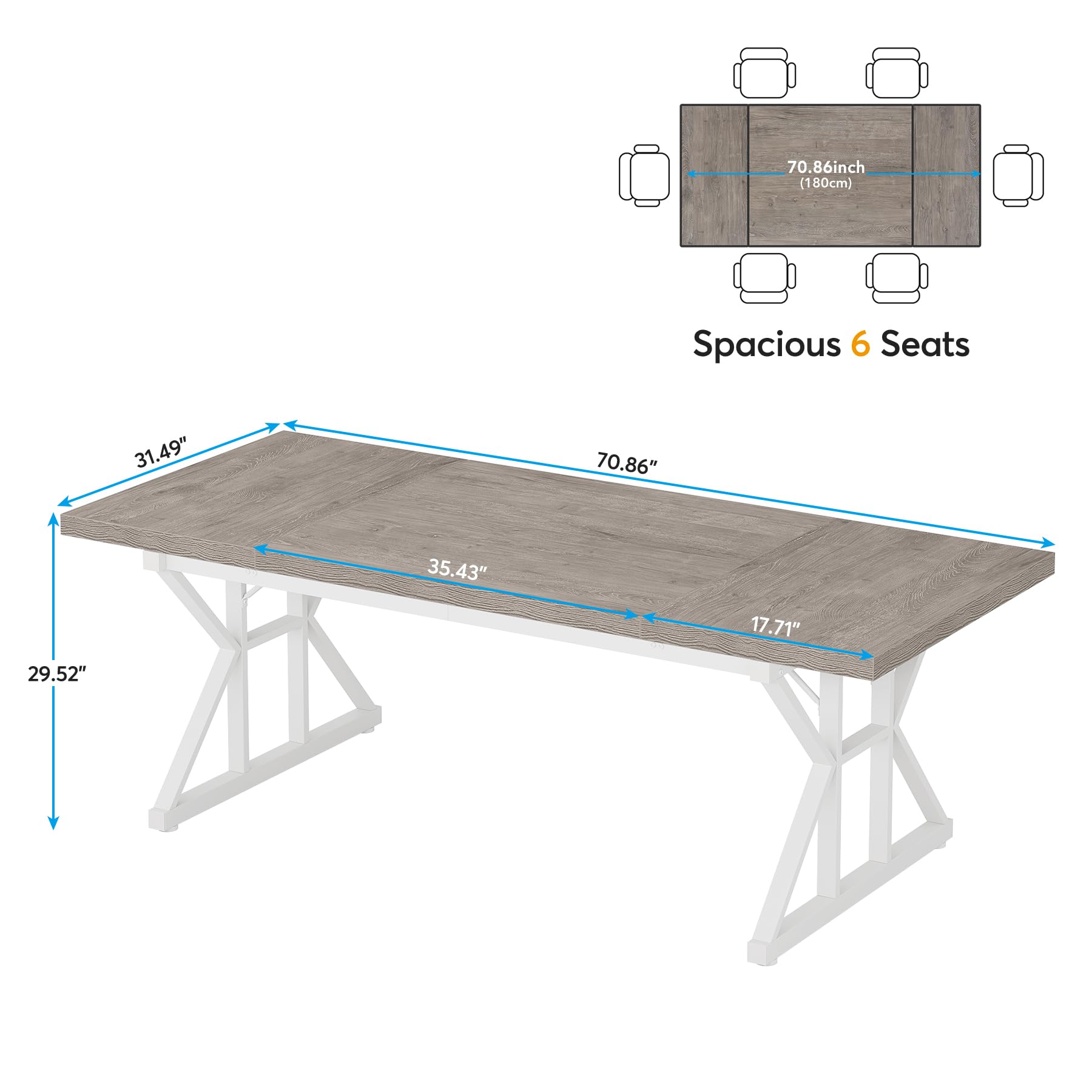 Tribesigns 6FT Conference Table - 70.86