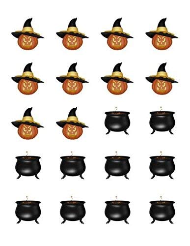 Edible Halloween Cupcakes & Cookies Toppers - Printed Rice Paper Decorations for Spooky Party Treats & Baking