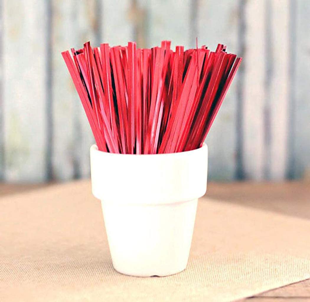 APQ Red Metallic Twist Ties for Bags - 4 Inch 2000 Pack Plastic-Coated Bread Ties, Reusable Heavy-Duty Twisty Ties for Treat Bags, Gift Wrapping & Food Storage | Perfect for Bakery, Grocery, Party Favors & Household Organization
