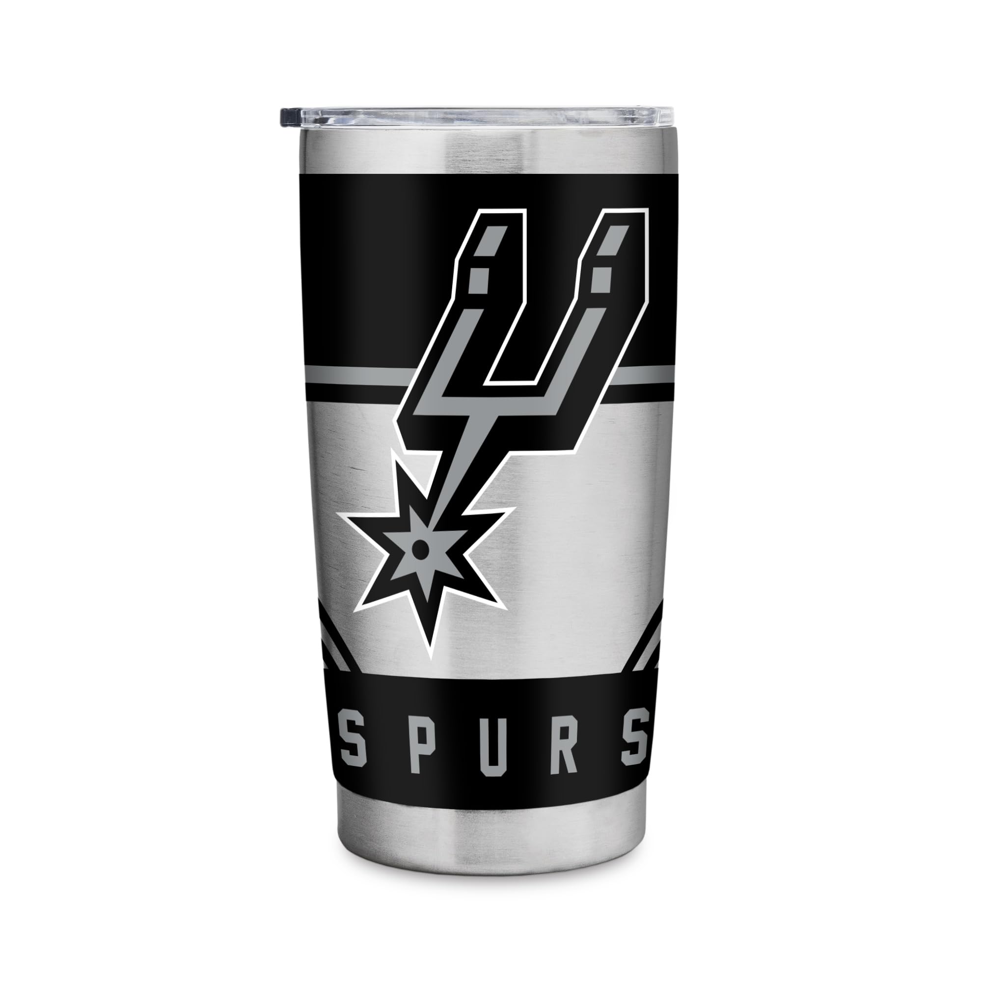 NBA Basketball 20oz Stainless Steel Tumbler with Lid & Straw - Insulated Travel Mug for Coffee, Tea, Water & Cocktails - Perfect for Game Day, Office, Gym & Outdoor Activities