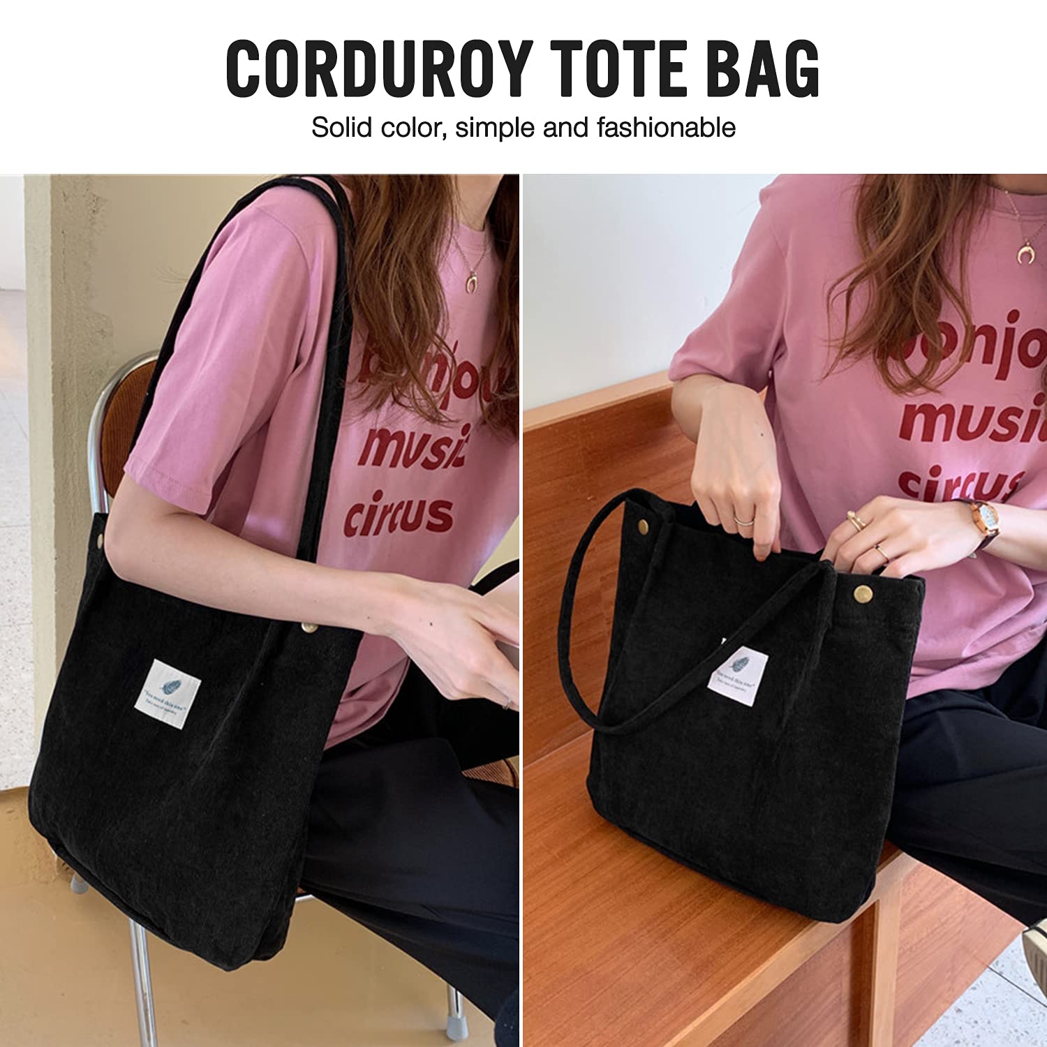 Stylish Women's Tote Bags for Grocery Shopping - Large Reusable Shoulder Bag for Women - Perfect for Grocery Runs, Beach Trips & Daily Commute